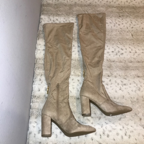 🆕NIB Azella Over-the-Knee Tan Vegan Suede Boots - Picture 6 of 7